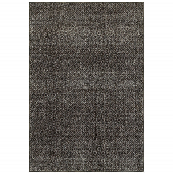 HomeRoots 10' Modern Geometric Distressed Area Rug for Elegant Living Spaces - Soft, Durable, Easy-Care Design 9' X 12' 510242