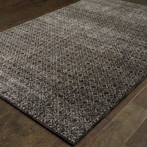 Homeroots 9' X 12' Gray Geometric Power Loom Area Rug Black,Grey Other Material 510242