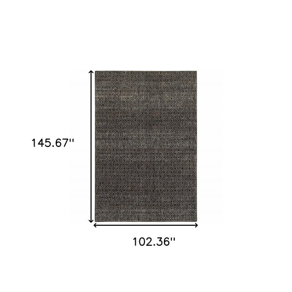 Homeroots 9' X 12' Gray Geometric Power Loom Area Rug Black,Grey Other Material 510242