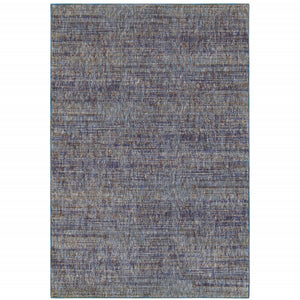 Homeroots 10' X 13' Blue And Ivory Power Loom Area Rug Purple,Grey Other Material 510243