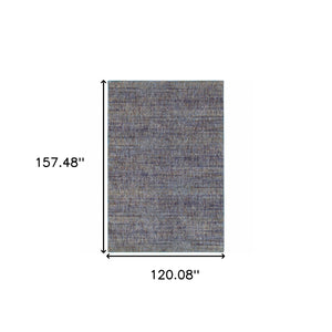 Homeroots 10' X 13' Blue And Ivory Power Loom Area Rug Purple,Grey Other Material 510243