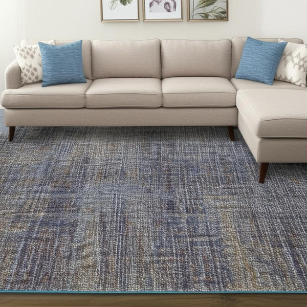 HomeRoots 10' Timeless Blue and Ivory Power Loom Area Rug for Living Rooms, Dinings, and Bedrooms - Durable Style 10' X 13' 510243