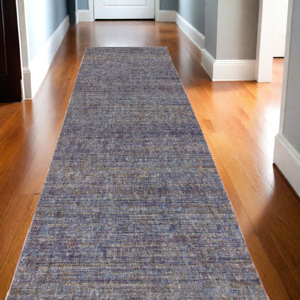 Homeroots 12' Runner Gold Rust Brown And Ivory Power Loom Runner Rug Purple,Grey Other Material 510246