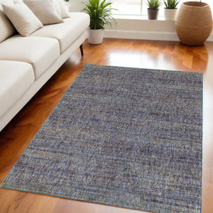 Homeroots 5' X 7' Blue And Ivory Power Loom Area Rug Purple,Grey Other Material 510248