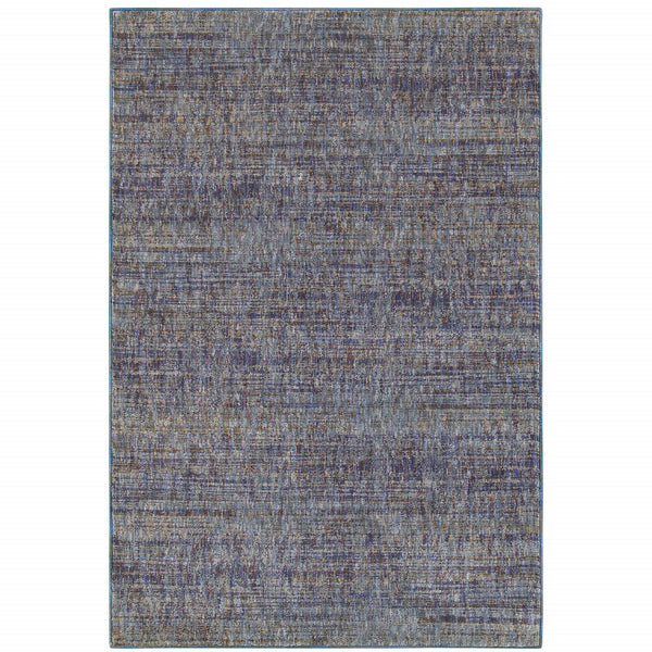 Homeroots 7' X 10' Blue And Ivory Power Loom Area Rug Purple,Grey Other Material 510249