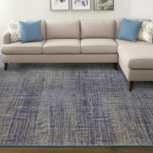 HomeRoots 10' Timeless Blue and Ivory Power Loom Area Rug for Living Rooms, Dinings, and Bedrooms - Durable Style 7' X 10' 510249
