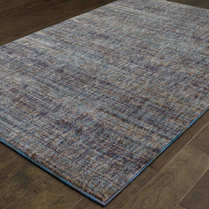 Homeroots 8' X 11' Blue And Ivory Power Loom Area Rug Purple,Grey Other Material 510250