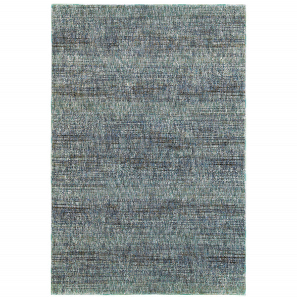 Homeroots 10' X 13' Blue And Gray Power Loom Area Rug Blue,Grey Other Material 510252