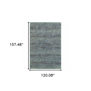 Homeroots 10' X 13' Blue And Gray Power Loom Area Rug Blue,Grey Other Material 510252