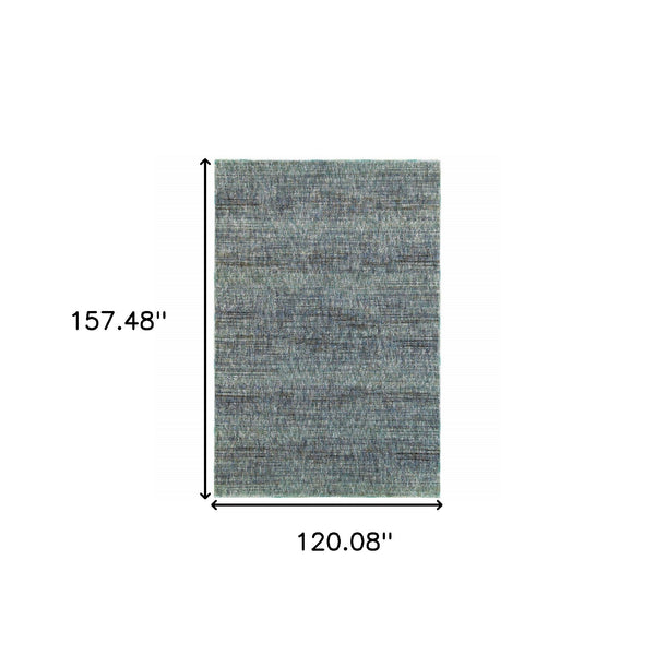 Homeroots 10' X 13' Blue And Gray Power Loom Area Rug Blue,Grey Other Material 510252