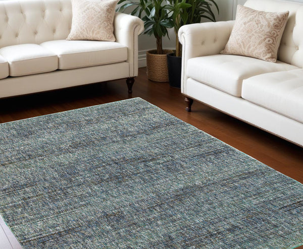 Homeroots 10' X 13' Blue And Gray Power Loom Area Rug Blue,Grey Other Material 510252