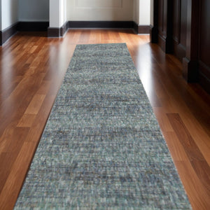 HomeRoots 10' Timeless Blue and Ivory Power Loom Area Rug for Living Rooms, Dinings, and Bedrooms - Durable Style Blue/ Grey 2'6" x 12' 510255