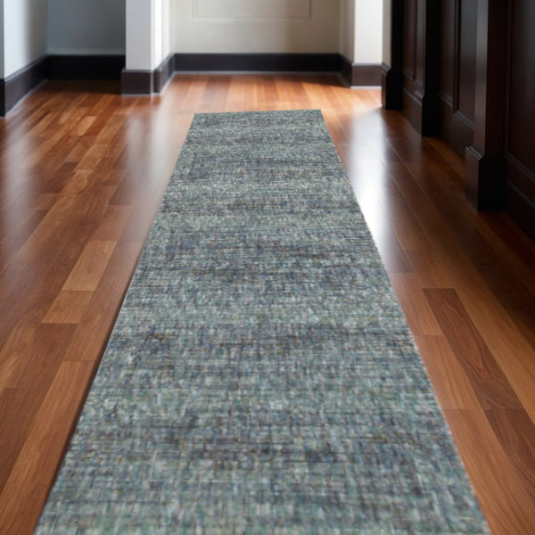 HomeRoots 10' Timeless Blue and Ivory Power Loom Area Rug for Living Rooms, Dinings, and Bedrooms - Durable Style Blue/ Grey 2'6" x 12' 510255