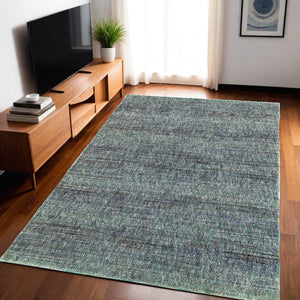 Homeroots 5' X 7' Blue And Gray Power Loom Area Rug Blue,Grey Other Material 510257