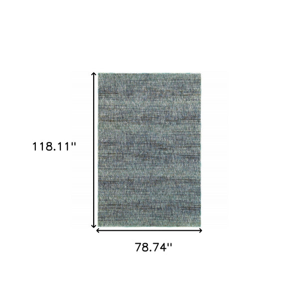 Homeroots 7' X 10' Blue And Gray Power Loom Area Rug Blue,Grey Other Material 510258