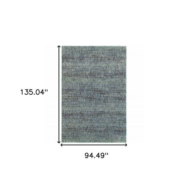 Homeroots 8' X 11' Blue And Gray Power Loom Area Rug Blue,Grey Other Material 510259