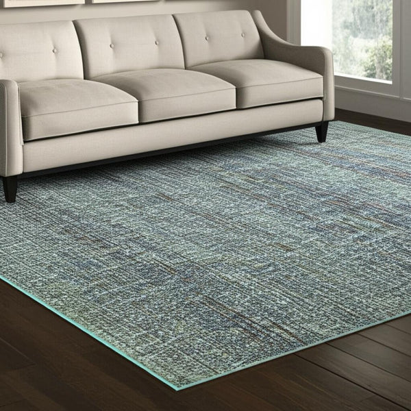 HomeRoots 10' Timeless Blue and Ivory Power Loom Area Rug for Living Rooms, Dinings, and Bedrooms - Durable Style 8' X 11' 510259