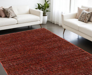 Homeroots 10' X 13' Red And Gray Power Loom Area Rug Red,Rust Other Material 510261