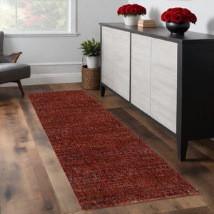 Homeroots 8' Runner Red And Gray Power Loom Runner Rug Red,Rust Other Material 510263