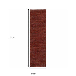 Homeroots 12' Runner Red Grey Deep And Charcoal Power Loom Runner Rug Red,Rust Other Material 510264