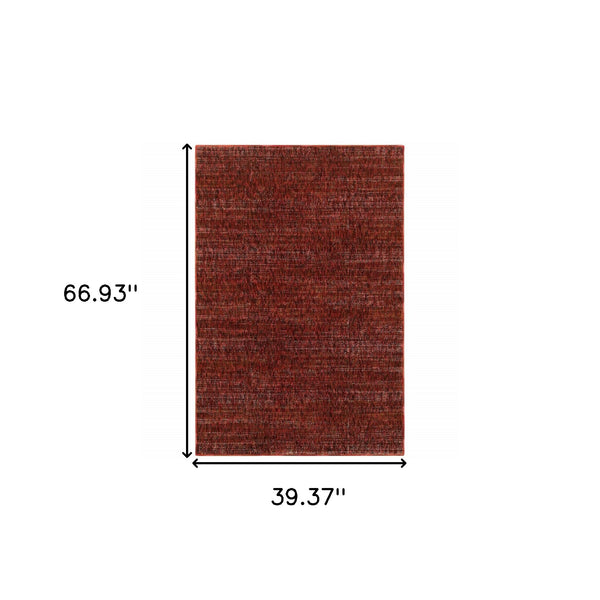 Homeroots 3' X 5' Red And Gray Power Loom Area Rug Red,Rust Other Material 510265