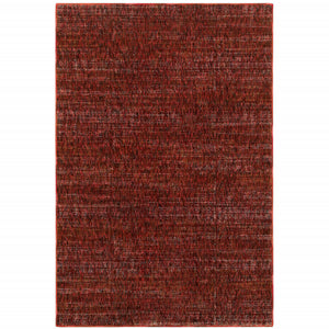 Homeroots 7' X 10' Red And Gray Power Loom Area Rug Red,Rust Other Material 510267