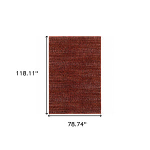 Homeroots 7' X 10' Red And Gray Power Loom Area Rug Red,Rust Other Material 510267