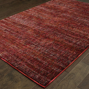 Homeroots 8' X 11' Red And Gray Power Loom Area Rug Red,Rust Other Material 510268