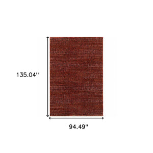 Homeroots 8' X 11' Red And Gray Power Loom Area Rug Red,Rust Other Material 510268