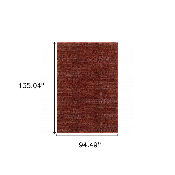 Homeroots 8' X 11' Red And Gray Power Loom Area Rug Red,Rust Other Material 510268