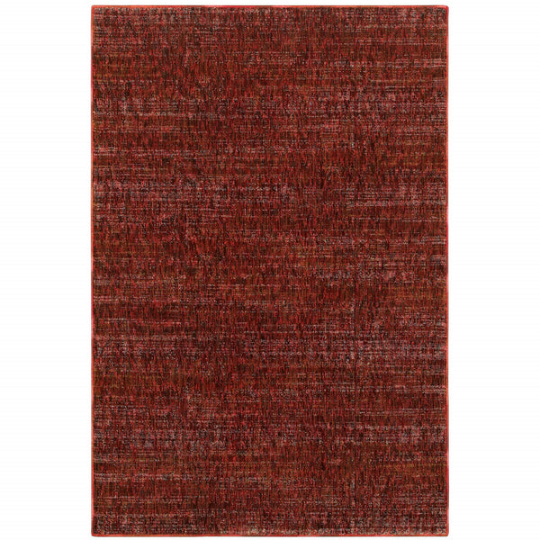 Homeroots 9' X 12' Red And Gray Power Loom Area Rug Red,Rust Other Material 510269