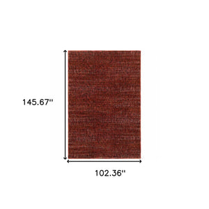 Homeroots 9' X 12' Red And Gray Power Loom Area Rug Red,Rust Other Material 510269