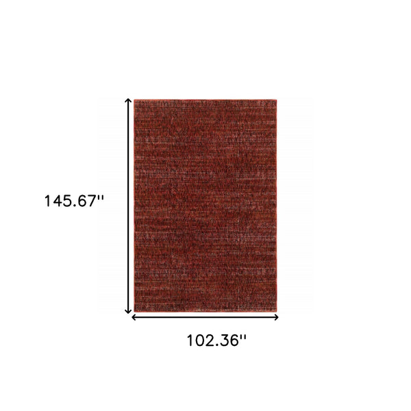 Homeroots 9' X 12' Red And Gray Power Loom Area Rug Red,Rust Other Material 510269