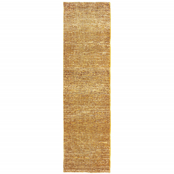 Homeroots 8' Runner Brown Power Loom Runner Rug Gold,Multi Other Material 510272