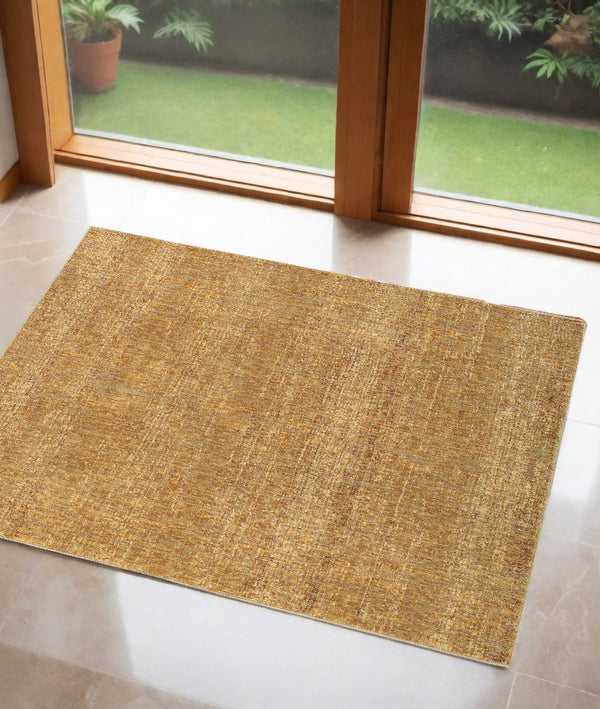 Homeroots 3' X 5' Brown Power Loom Area Rug Gold,Multi Other Material 510274