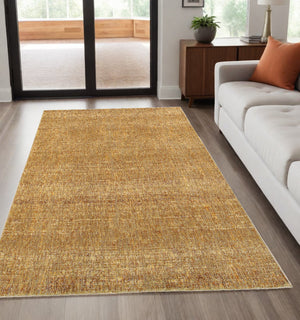 Homeroots 5' X 7' Brown Power Loom Area Rug Gold,Multi Other Material 510275