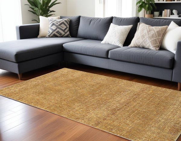 Homeroots 8' X 11' Brown Power Loom Area Rug Gold,Multi Other Material 510277