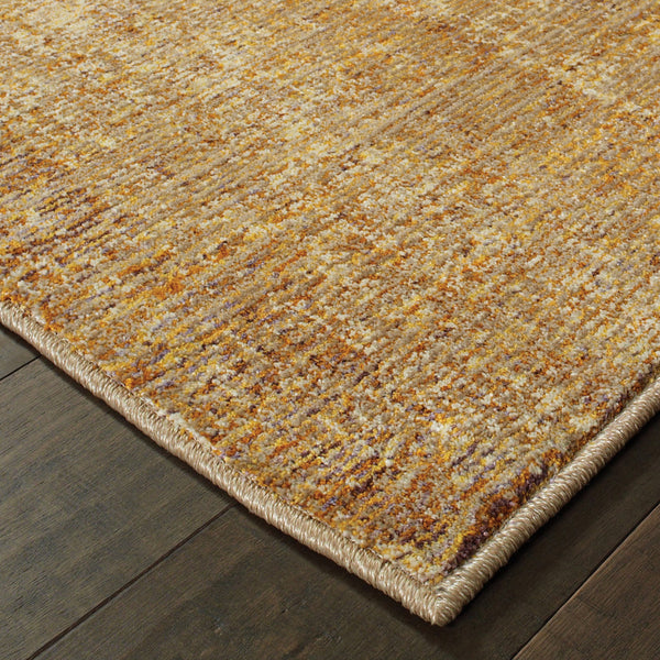 Homeroots 9' X 12' Brown Power Loom Area Rug Gold,Multi Other Material 510278