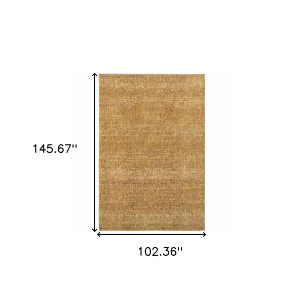 Homeroots 9' X 12' Brown Power Loom Area Rug Gold,Multi Other Material 510278