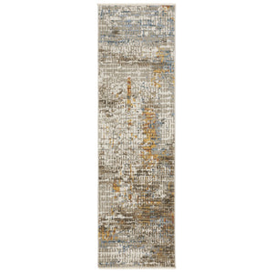 HomeRoots 8' Abstract Power Loomed Runner Rug in Vibrant Multi-Color Palette, Perfect for High-Traffic Areas 2'3" x 7'6" 510285