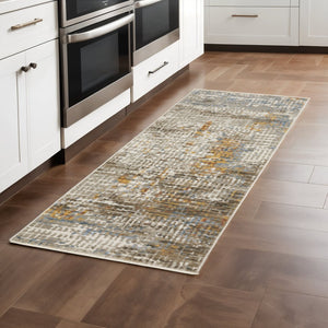 HomeRoots 8' Abstract Power Loomed Runner Rug in Vibrant Multi-Color Palette, Perfect for High-Traffic Areas 2'3" x 7'6" 510285