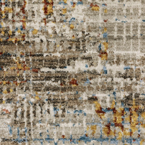 HomeRoots 8' Abstract Power Loomed Runner Rug in Vibrant Multi-Color Palette, Perfect for High-Traffic Areas 2'3" x 7'6" 510285
