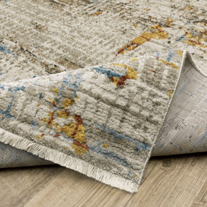 HomeRoots 8' Abstract Power Loomed Runner Rug in Vibrant Multi-Color Palette, Perfect for High-Traffic Areas 2'3" x 7'6" 510285