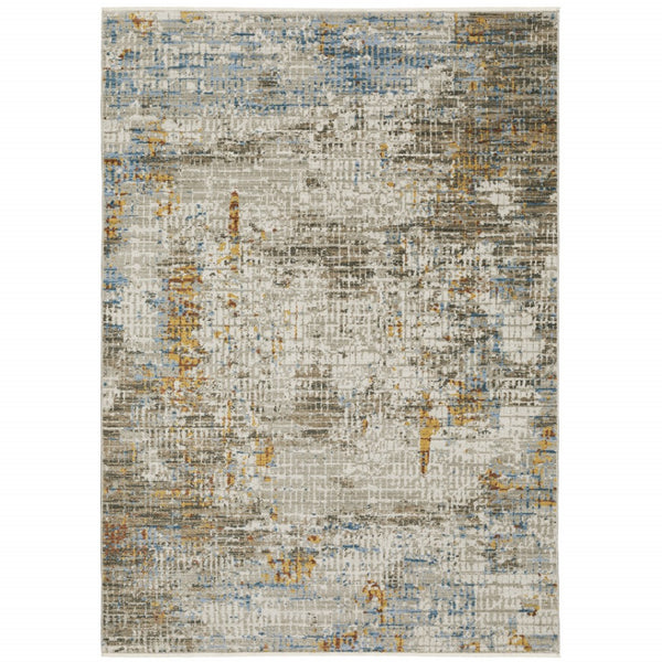 HomeRoots 8' Abstract Power Loomed Runner Rug in Vibrant Multi-Color Palette, Perfect for High-Traffic Areas 5' X 8' 510287