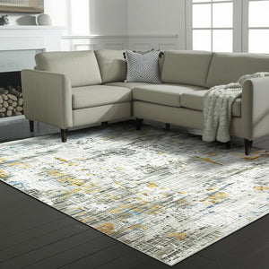 HomeRoots 8' Abstract Power Loomed Runner Rug in Vibrant Multi-Color Palette, Perfect for High-Traffic Areas 5' X 8' 510287