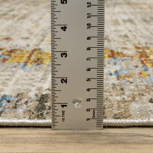 HomeRoots 8' Abstract Power Loomed Runner Rug in Vibrant Multi-Color Palette, Perfect for High-Traffic Areas 5' X 8' 510287