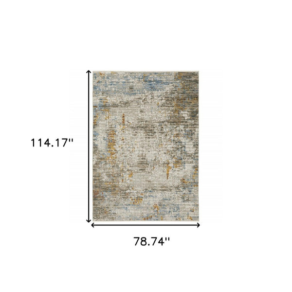 HomeRoots 8' Abstract Power Loomed Runner Rug in Vibrant Multi-Color Palette, Perfect for High-Traffic Areas 7' X 10' 510288