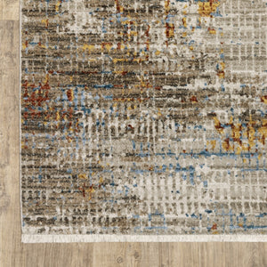 HomeRoots 8' Abstract Power Loomed Runner Rug in Vibrant Multi-Color Palette, Perfect for High-Traffic Areas 7' X 10' 510288