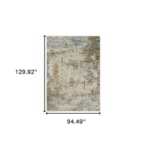 HomeRoots 8' Abstract Power Loomed Runner Rug in Vibrant Multi-Color Palette, Perfect for High-Traffic Areas 8' X 11' 510289