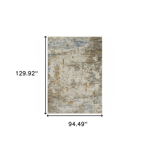 HomeRoots 8' Abstract Power Loomed Runner Rug in Vibrant Multi-Color Palette, Perfect for High-Traffic Areas 8' X 11' 510289